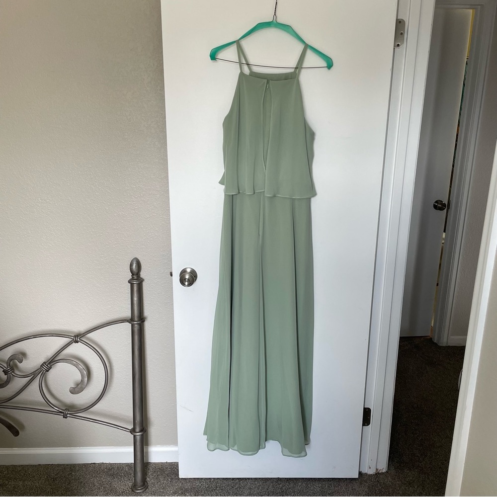 Hayley Paige Occasions Sage Green Maxi Dress
